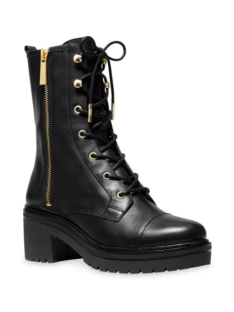 michael kors anaka leather combat boot|Michael Michael Kors Anaka Bootie .